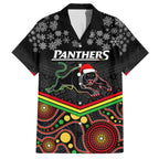 custom-panthers-rugby-christmas-family-matching-off-shoulder-long-sleeve-dress-and-hawaiian-shirt-merry-xmas-2023-mix-aboriginal-art-black-version
