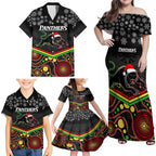 custom-panthers-rugby-christmas-family-matching-off-shoulder-maxi-dress-and-hawaiian-shirt-merry-xmas-2023-mix-aboriginal-art-black-version