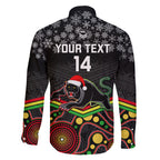 custom-panthers-rugby-christmas-family-matching-short-sleeve-bodycon-dress-and-hawaiian-shirt-merry-xmas-2023-mix-aboriginal-art-black-version