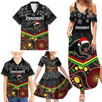 custom-panthers-rugby-christmas-family-matching-summer-maxi-dress-and-hawaiian-shirt-merry-xmas-2023-mix-aboriginal-art-black-version