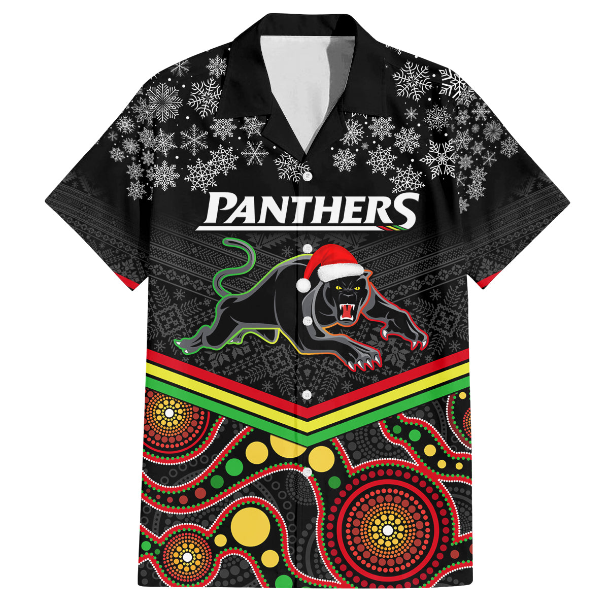 custom-panthers-rugby-christmas-family-matching-summer-maxi-dress-and-hawaiian-shirt-merry-xmas-2023-mix-aboriginal-art-black-version