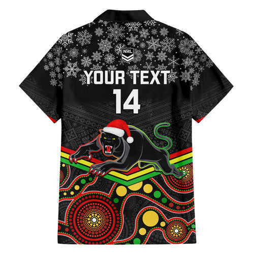 custom-panthers-rugby-christmas-family-matching-summer-maxi-dress-and-hawaiian-shirt-merry-xmas-2023-mix-aboriginal-art-black-version