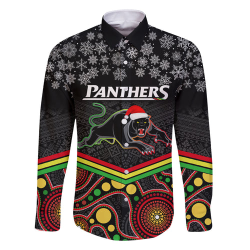 custom-panthers-rugby-christmas-family-matching-summer-maxi-dress-and-hawaiian-shirt-merry-xmas-2023-mix-aboriginal-art-black-version