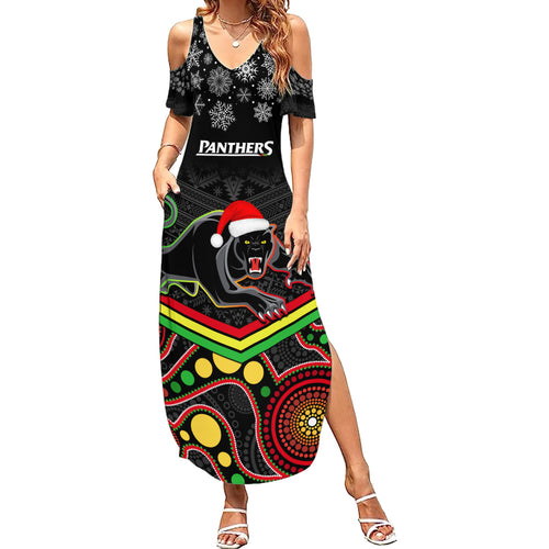 custom-panthers-rugby-christmas-family-matching-summer-maxi-dress-and-hawaiian-shirt-merry-xmas-2023-mix-aboriginal-art-black-version
