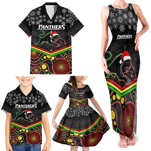 custom-panthers-rugby-christmas-family-matching-tank-maxi-dress-and-hawaiian-shirt-merry-xmas-2023-mix-aboriginal-art-black-version
