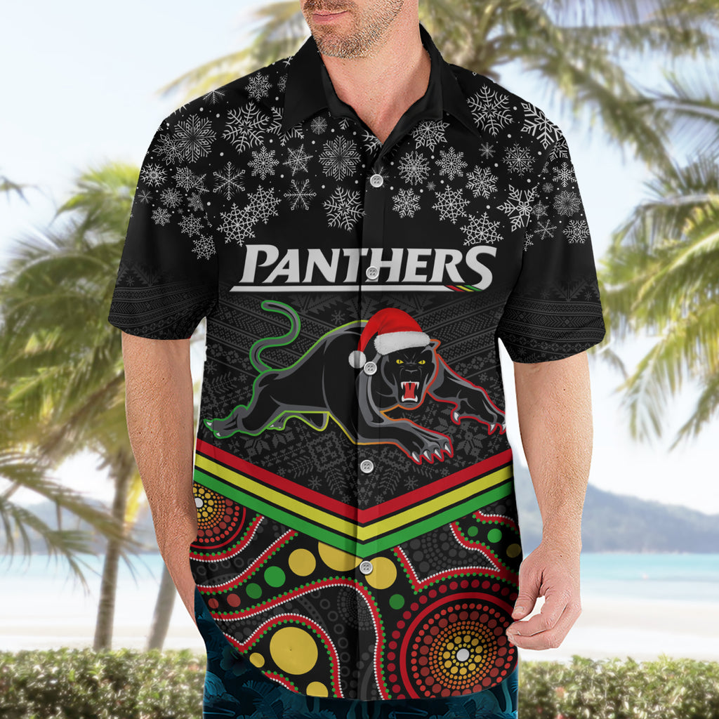 custom-panthers-rugby-christmas-hawaiian-shirt-merry-xmas-2023-mix-aboriginal-art-black-version