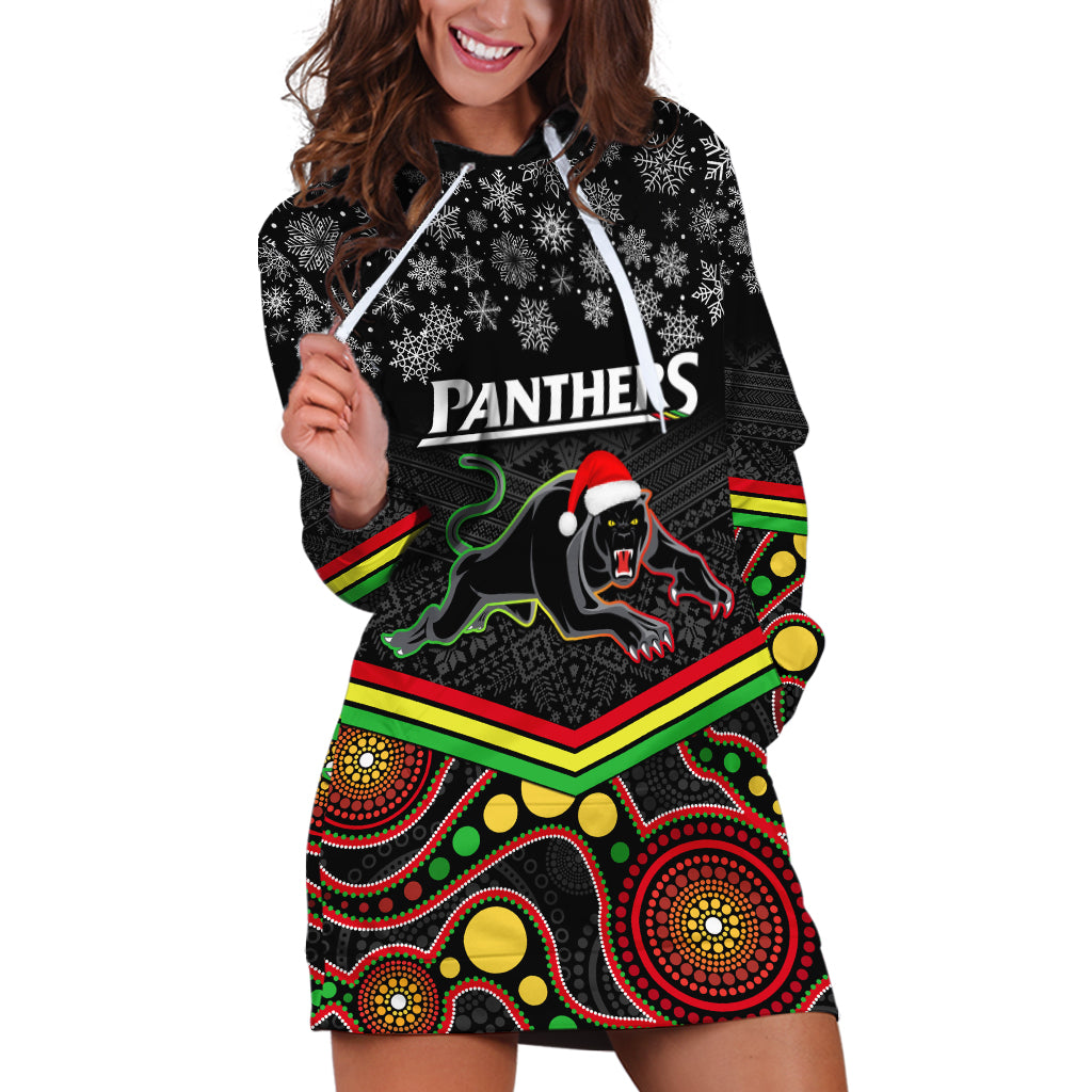 custom-panthers-rugby-christmas-hoodie-dress-merry-xmas-2023-mix-aboriginal-art-black-version