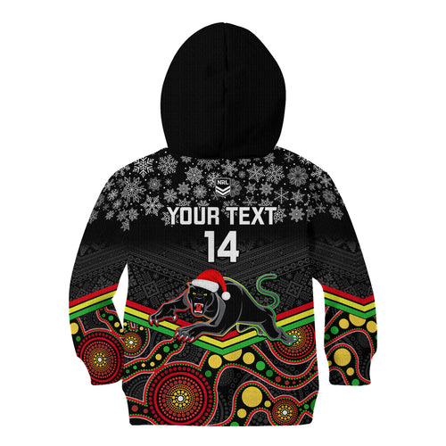 custom-panthers-rugby-christmas-kid-hoodie-merry-xmas-2023-mix-aboriginal-art-black-version