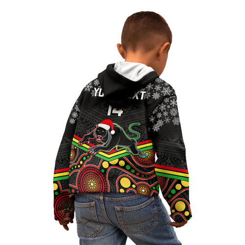 custom-panthers-rugby-christmas-kid-hoodie-merry-xmas-2023-mix-aboriginal-art-black-version