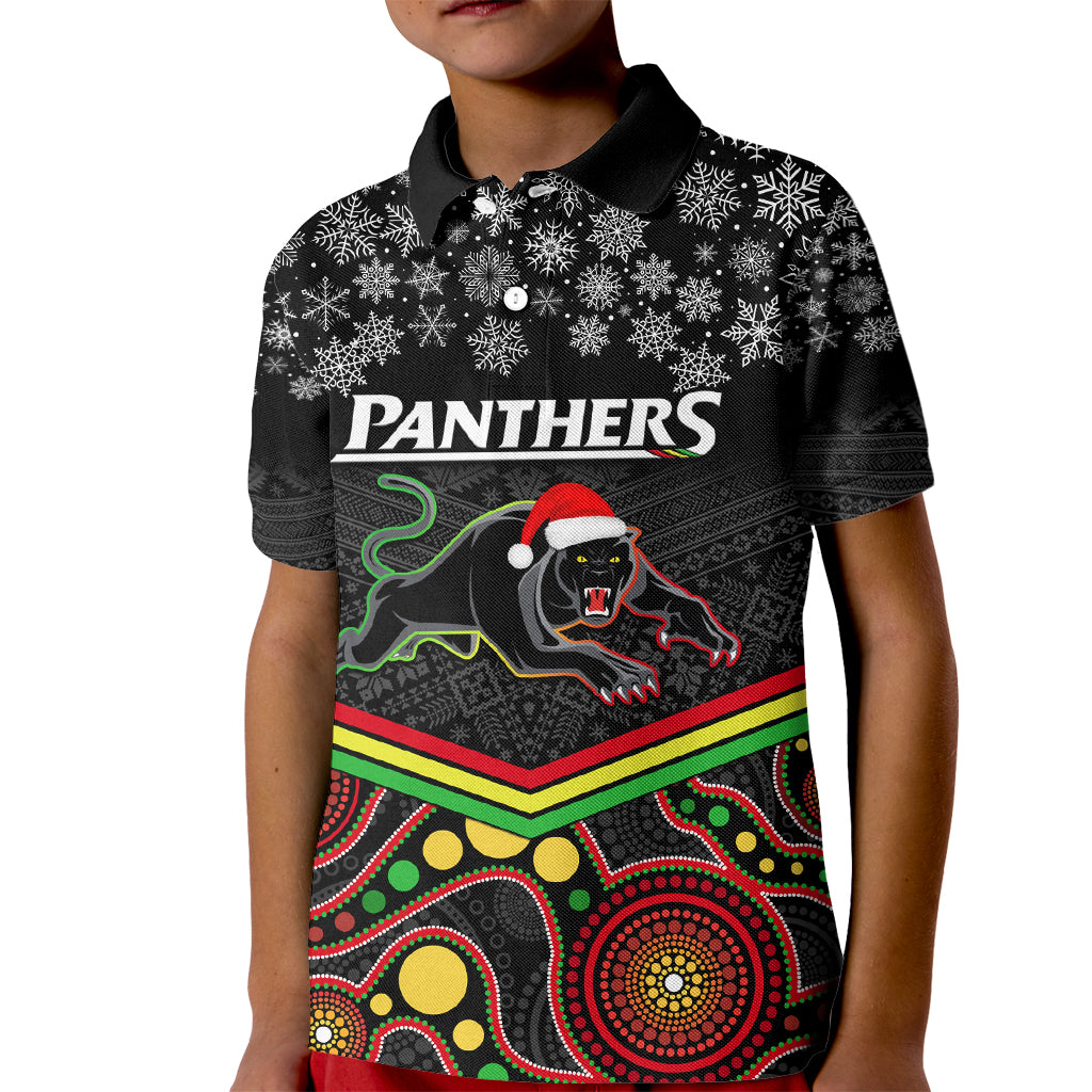 custom-panthers-rugby-christmas-kid-polo-shirt-merry-xmas-2023-mix-aboriginal-art-black-version