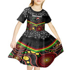 custom-panthers-rugby-christmas-kid-short-sleeve-dress-merry-xmas-2023-mix-aboriginal-art-black-version
