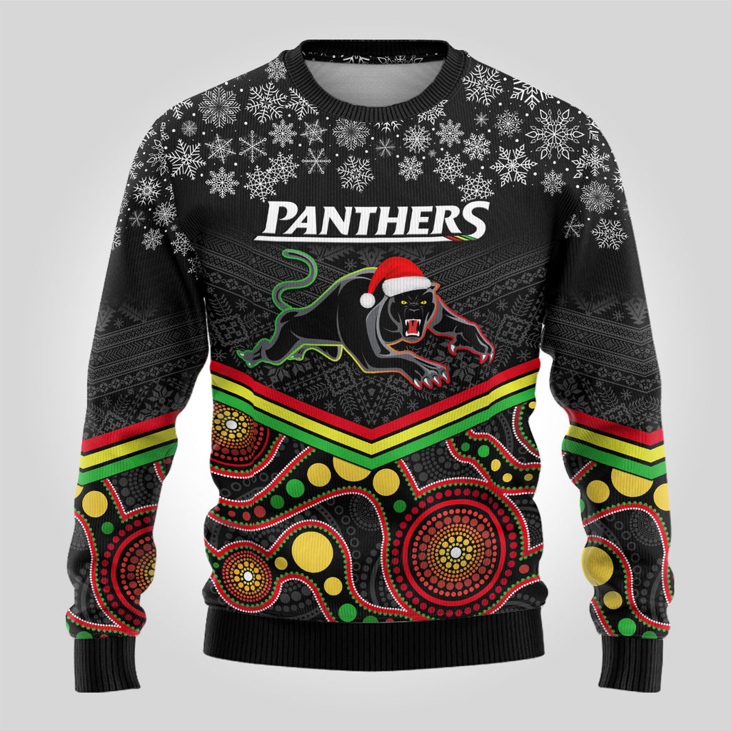 custom-panthers-rugby-christmas-ugly-christmas-sweater-merry-xmas-2023-mix-aboriginal-art-black-version