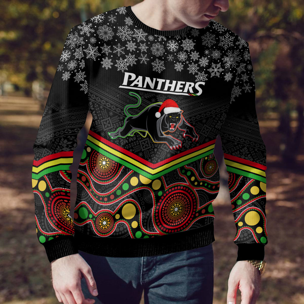 custom-panthers-rugby-christmas-ugly-christmas-sweater-merry-xmas-2023-mix-aboriginal-art-black-version