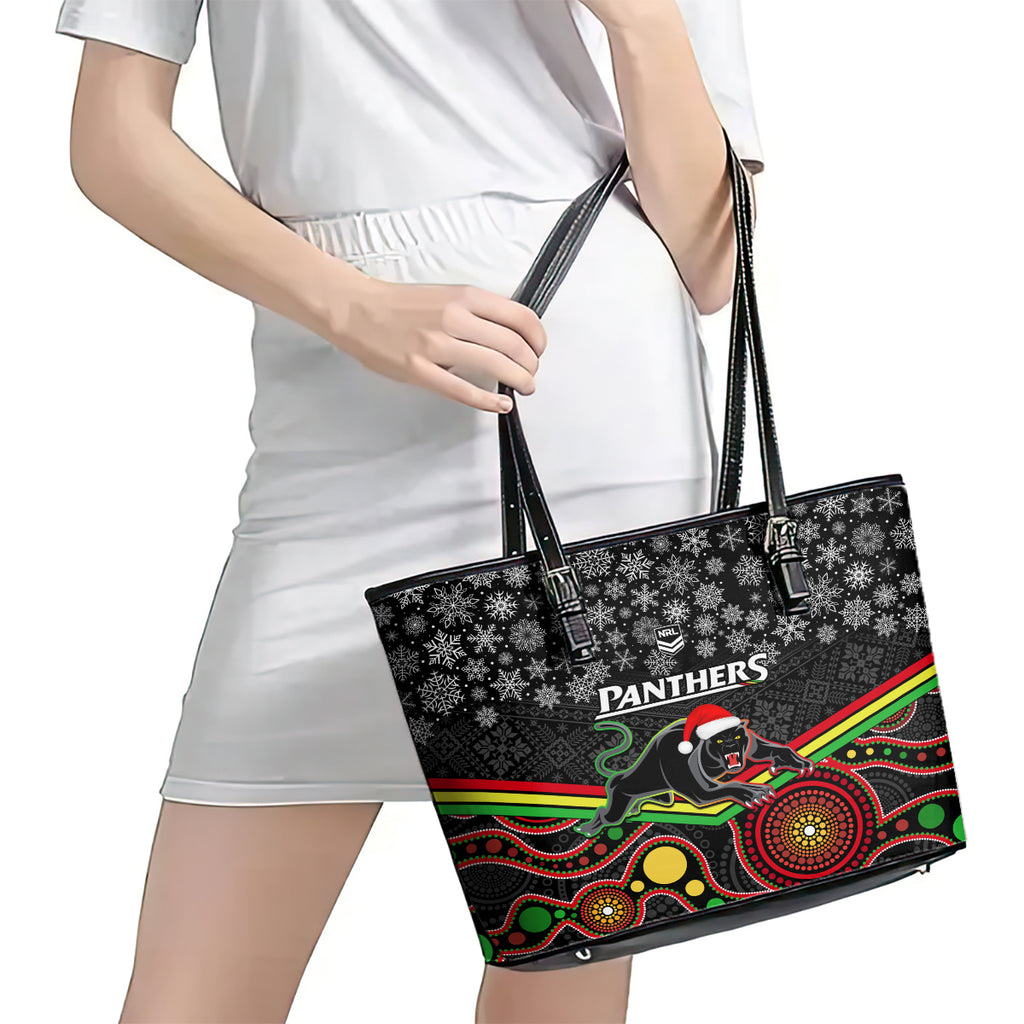 custom-panthers-rugby-christmas-leather-tote-bag-merry-xmas-2023-mix-aboriginal-art-black-version