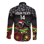 custom-panthers-rugby-christmas-long-sleeve-button-shirt-merry-xmas-2023-mix-aboriginal-art-black-version