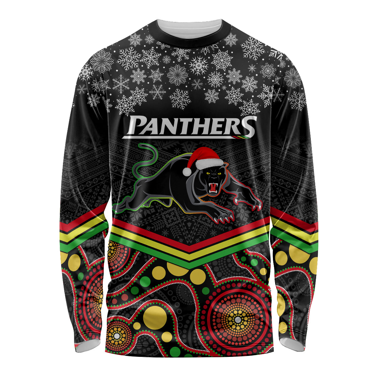 custom-panthers-rugby-christmas-long-sleeve-shirt-merry-xmas-2023-mix-aboriginal-art-black-version
