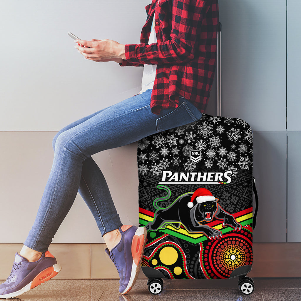 custom-panthers-rugby-christmas-luggage-cover-merry-xmas-2023-mix-aboriginal-art-black-version