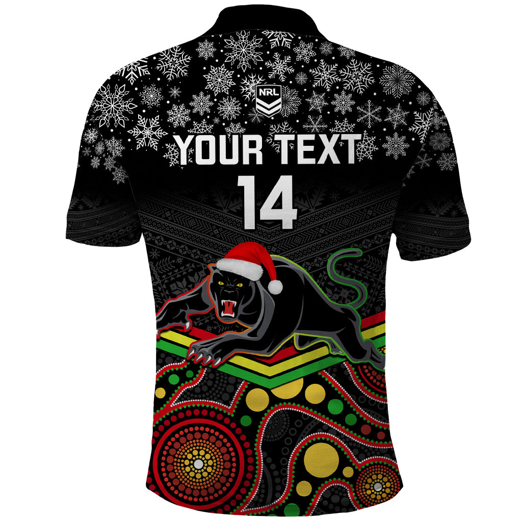 custom-panthers-rugby-christmas-polo-shirt-merry-xmas-2023-mix-aboriginal-art-black-version