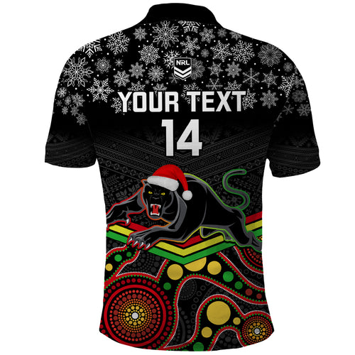 custom-panthers-rugby-christmas-polo-shirt-merry-xmas-2023-mix-aboriginal-art-black-version