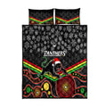 custom-panthers-rugby-christmas-quilt-bed-set-merry-xmas-2023-mix-aboriginal-art-black-version