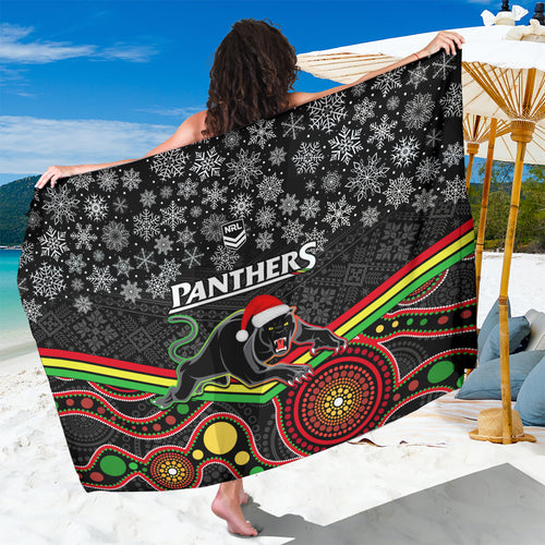 custom-panthers-rugby-christmas-sarong-merry-xmas-2023-mix-aboriginal-art-black-version