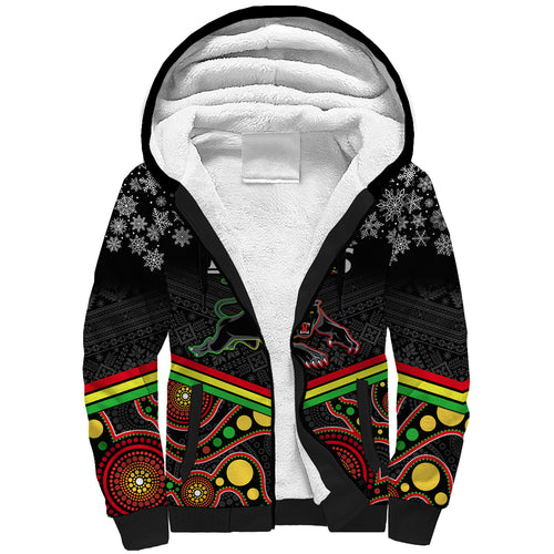 custom-panthers-rugby-christmas-sherpa-hoodie-merry-xmas-2023-mix-aboriginal-art-black-version
