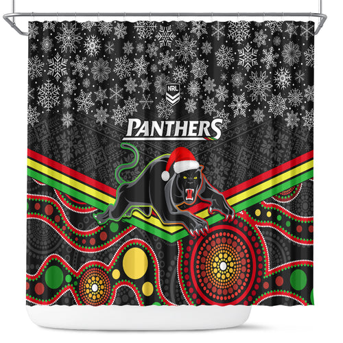 custom-panthers-rugby-christmas-shower-curtain-merry-xmas-2023-mix-aboriginal-art-black-version