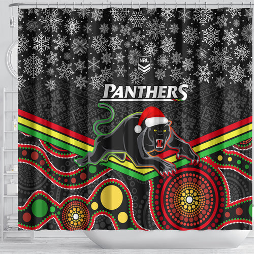 custom-panthers-rugby-christmas-shower-curtain-merry-xmas-2023-mix-aboriginal-art-black-version