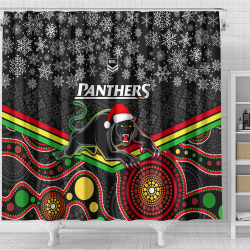 custom-panthers-rugby-christmas-shower-curtain-merry-xmas-2023-mix-aboriginal-art-black-version