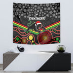 custom-panthers-rugby-christmas-tapestry-merry-xmas-2023-mix-aboriginal-art-black-version