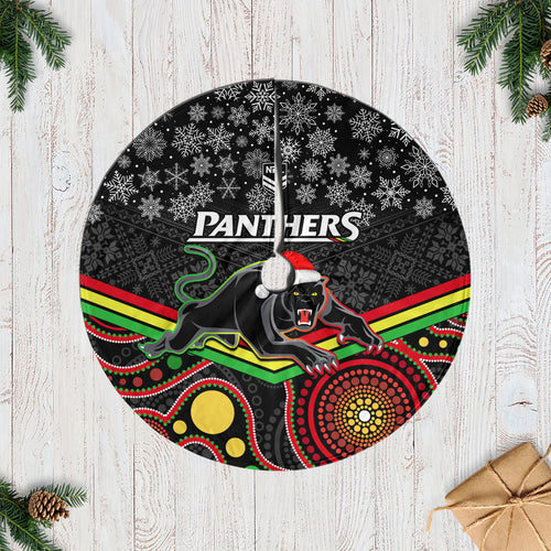 panthers-rugby-christmas-tree-skirt-merry-xmas-2023-mix-aboriginal-art-black-version