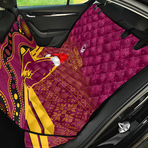 custom-brisbane-broncos-rugby-christmas-back-car-seat-cover-merry-xmas-2023-mix-aboriginal-art
