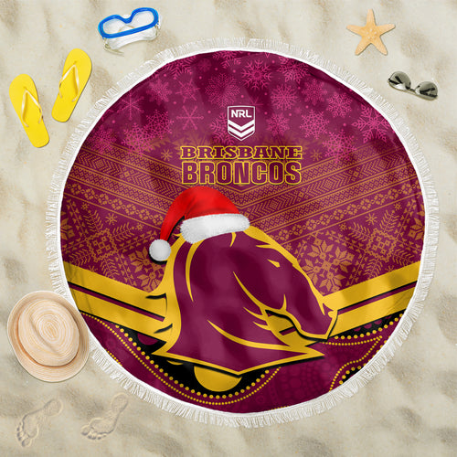 custom-brisbane-broncos-rugby-christmas-beach-blanket-merry-xmas-2023-mix-aboriginal-art