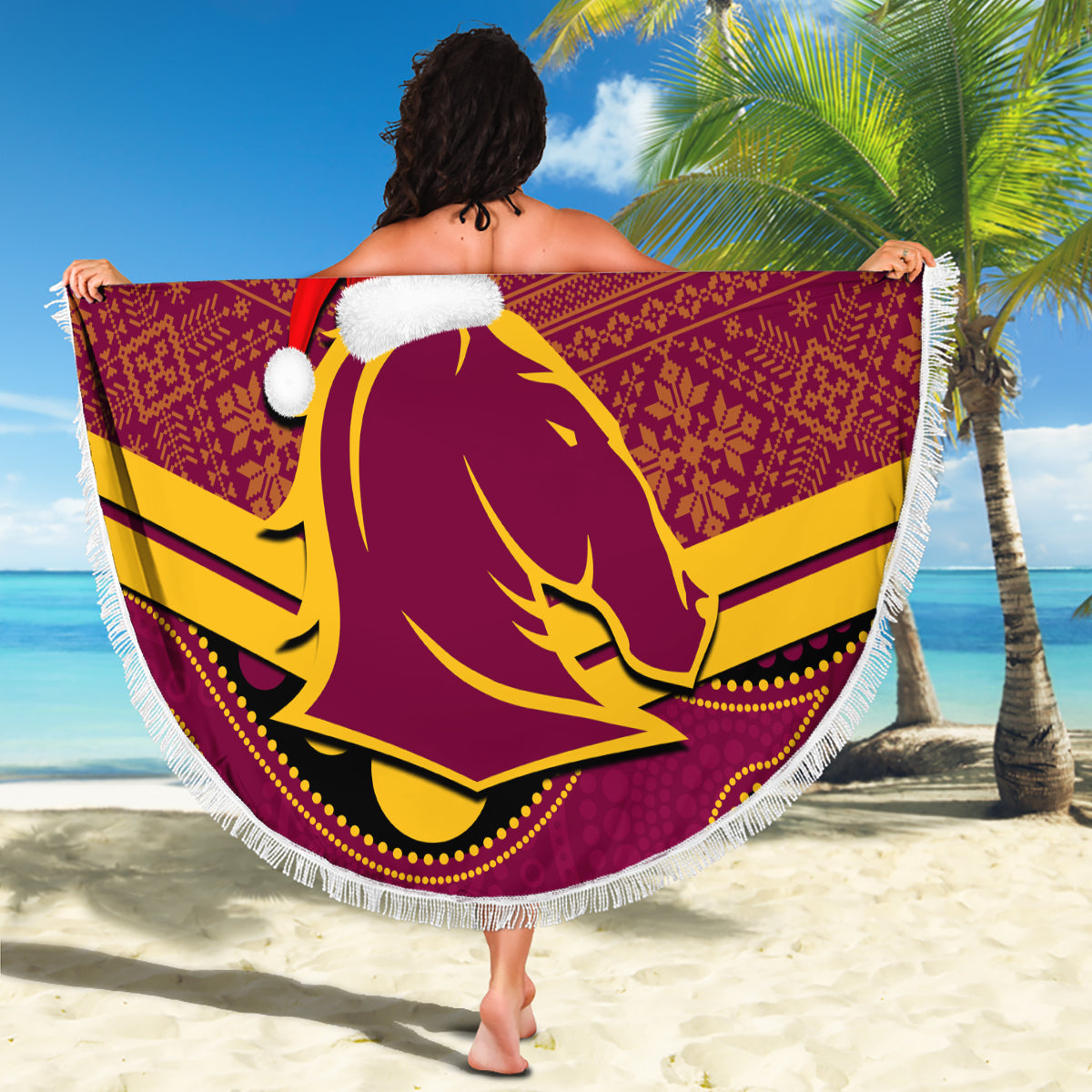 custom-brisbane-broncos-rugby-christmas-beach-blanket-merry-xmas-2023-mix-aboriginal-art