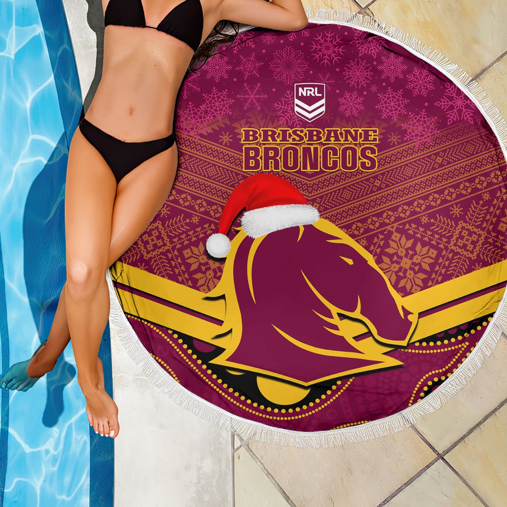 custom-brisbane-broncos-rugby-christmas-beach-blanket-merry-xmas-2023-mix-aboriginal-art