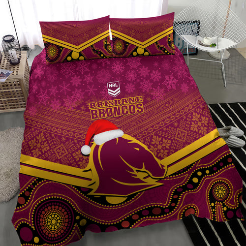 custom-brisbane-broncos-rugby-christmas-bedding-set-merry-xmas-2023-mix-aboriginal-art