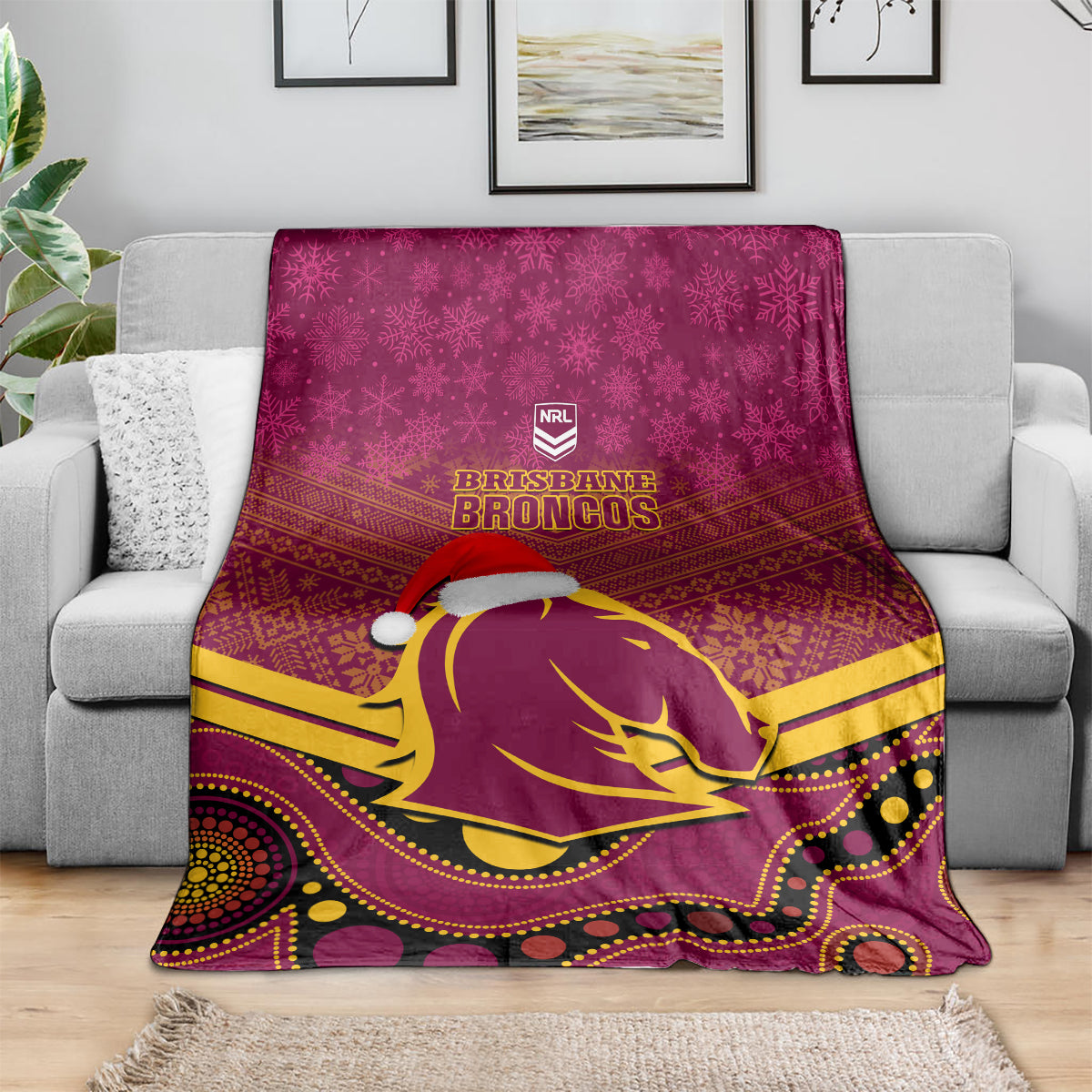custom-brisbane-broncos-rugby-christmas-blanket-merry-xmas-2023-mix-aboriginal-art