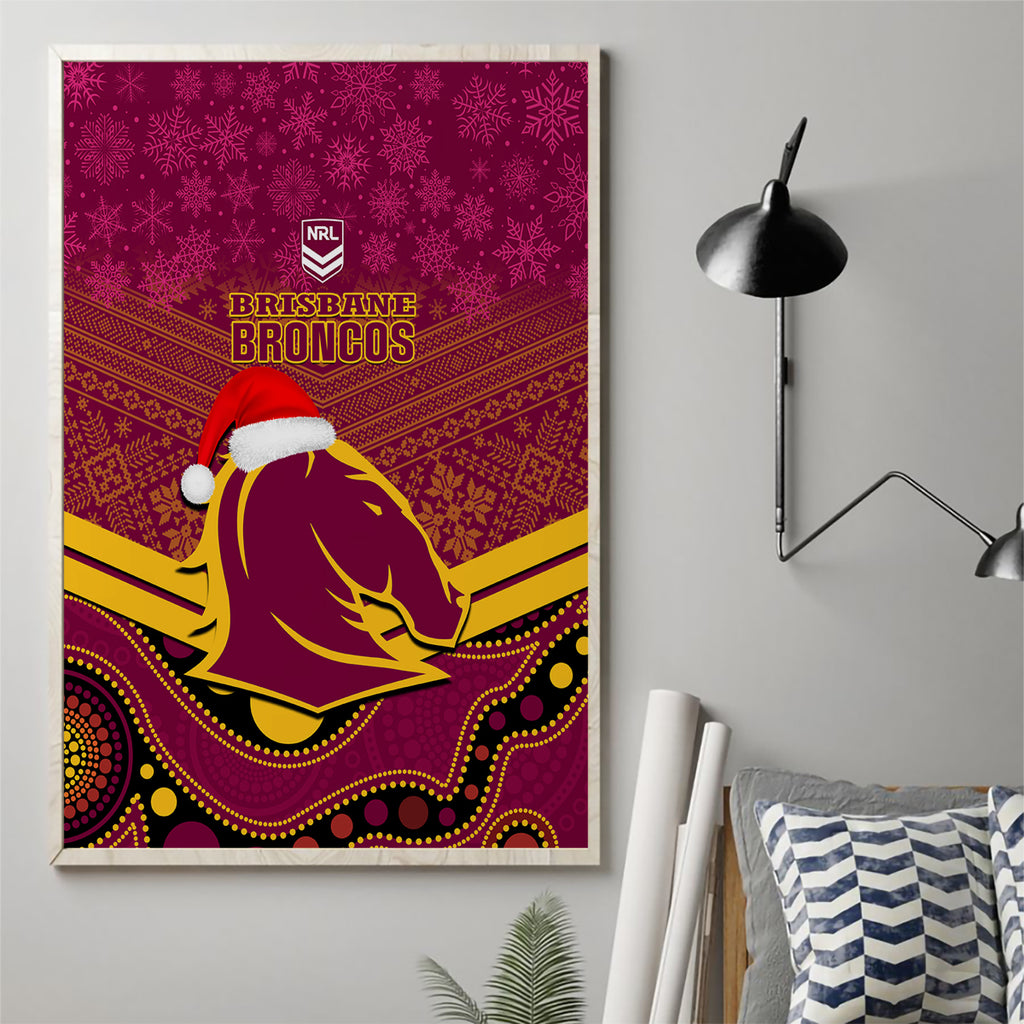 custom-brisbane-broncos-rugby-christmas-canvas-wall-art-merry-xmas-2023-mix-aboriginal-art