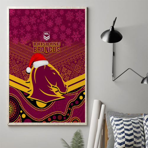 custom-brisbane-broncos-rugby-christmas-canvas-wall-art-merry-xmas-2023-mix-aboriginal-art