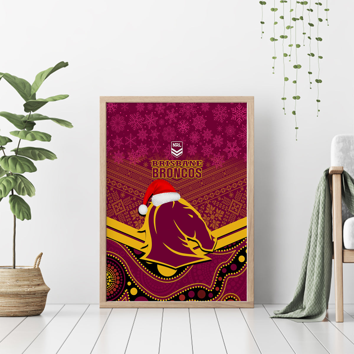 custom-brisbane-broncos-rugby-christmas-canvas-wall-art-merry-xmas-2023-mix-aboriginal-art