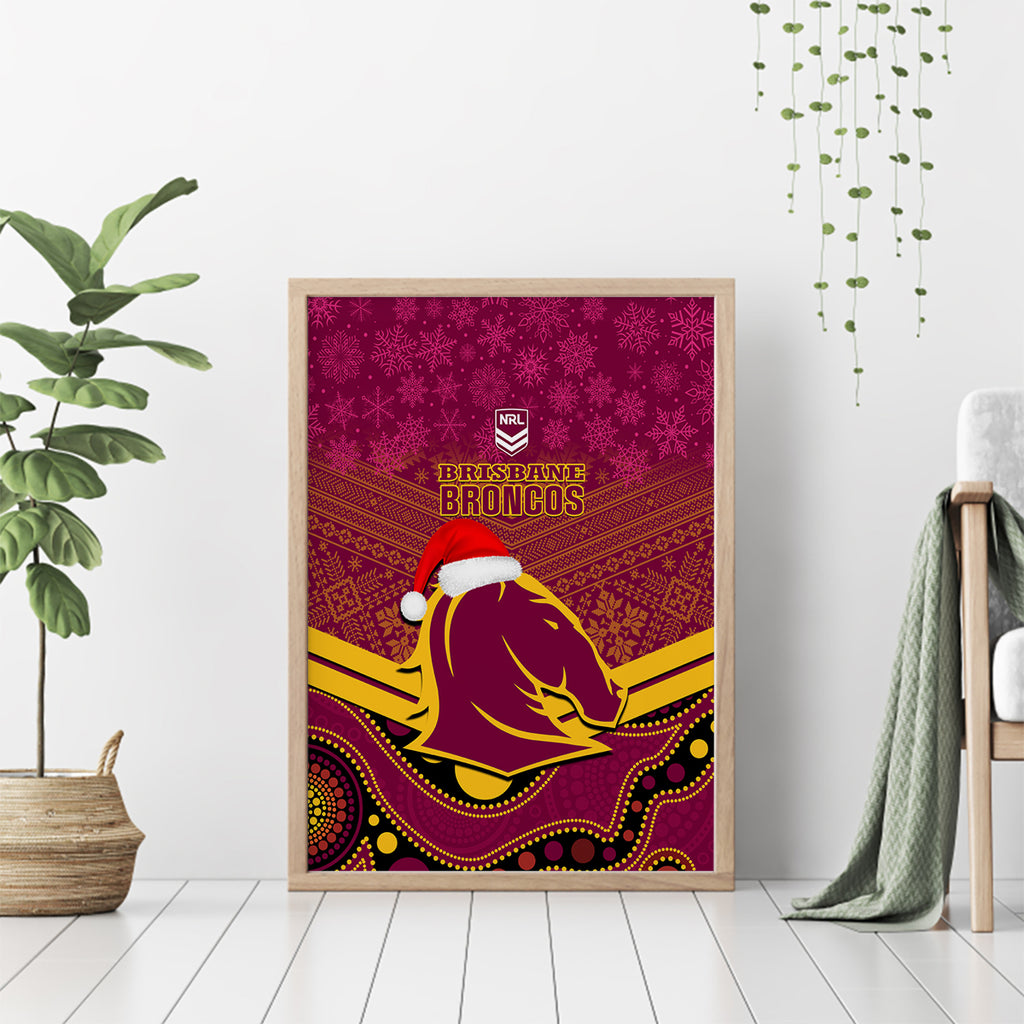 custom-brisbane-broncos-rugby-christmas-canvas-wall-art-merry-xmas-2023-mix-aboriginal-art