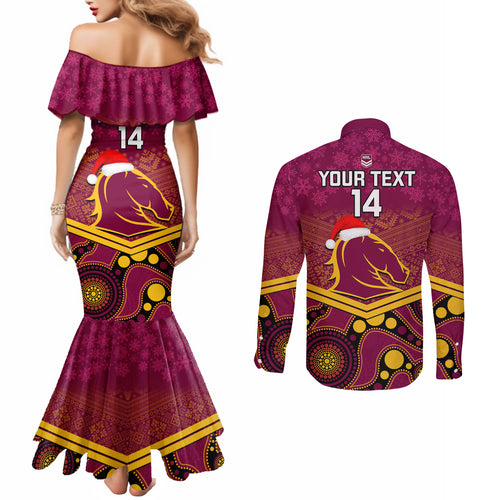 custom-brisbane-broncos-rugby-christmas-couples-matching-mermaid-dress-and-long-sleeve-button-shirt-merry-xmas-2023-mix-aboriginal-art