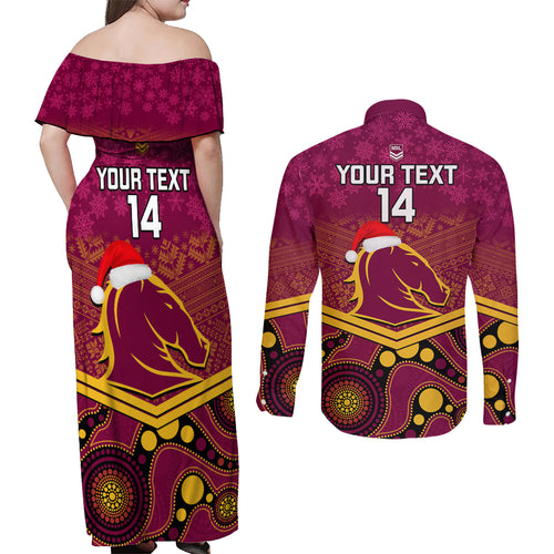 custom-brisbane-broncos-rugby-christmas-couples-matching-off-shoulder-maxi-dress-and-long-sleeve-button-shirt-merry-xmas-2023-mix-aboriginal-art