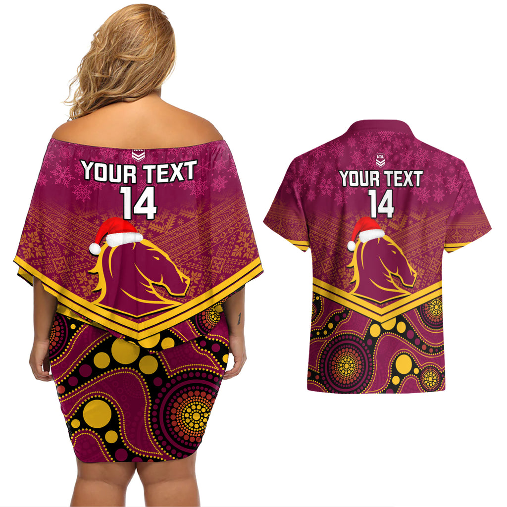 custom-brisbane-broncos-rugby-christmas-couples-matching-off-shoulder-short-dress-and-hawaiian-shirt-merry-xmas-2023-mix-aboriginal-art