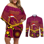 custom-brisbane-broncos-rugby-christmas-couples-matching-off-shoulder-short-dress-and-long-sleeve-button-shirt-merry-xmas-2023-mix-aboriginal-art