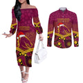 custom-brisbane-broncos-rugby-christmas-couples-matching-off-the-shoulder-long-sleeve-dress-and-long-sleeve-button-shirt-merry-xmas-2023-mix-aboriginal-art