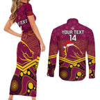 custom-brisbane-broncos-rugby-christmas-couples-matching-short-sleeve-bodycon-dress-and-long-sleeve-button-shirt-merry-xmas-2023-mix-aboriginal-art
