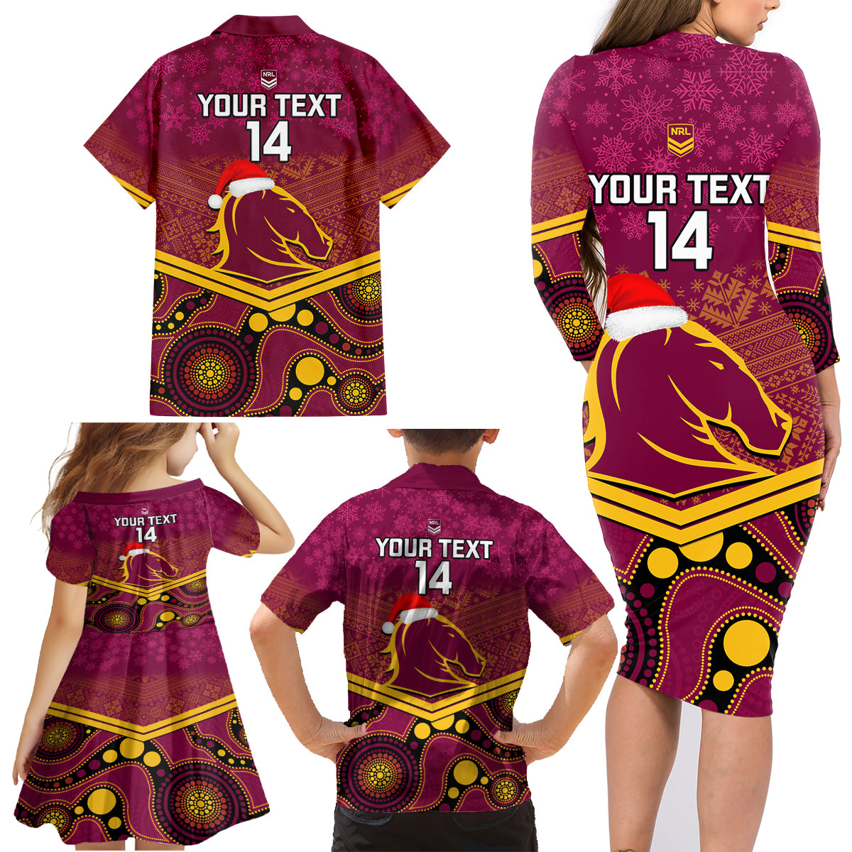 custom-brisbane-broncos-rugby-christmas-family-matching-long-sleeve-bodycon-dress-and-hawaiian-shirt-merry-xmas-2023-mix-aboriginal-art