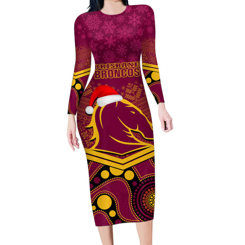 custom-brisbane-broncos-rugby-christmas-family-matching-long-sleeve-bodycon-dress-and-hawaiian-shirt-merry-xmas-2023-mix-aboriginal-art