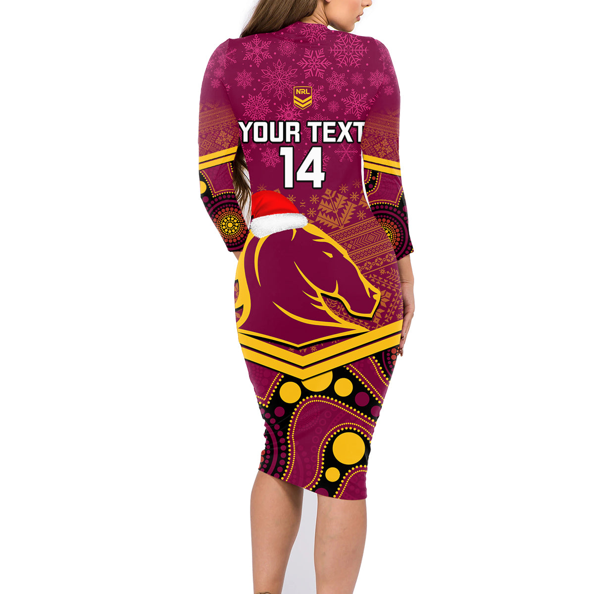 custom-brisbane-broncos-rugby-christmas-family-matching-long-sleeve-bodycon-dress-and-hawaiian-shirt-merry-xmas-2023-mix-aboriginal-art